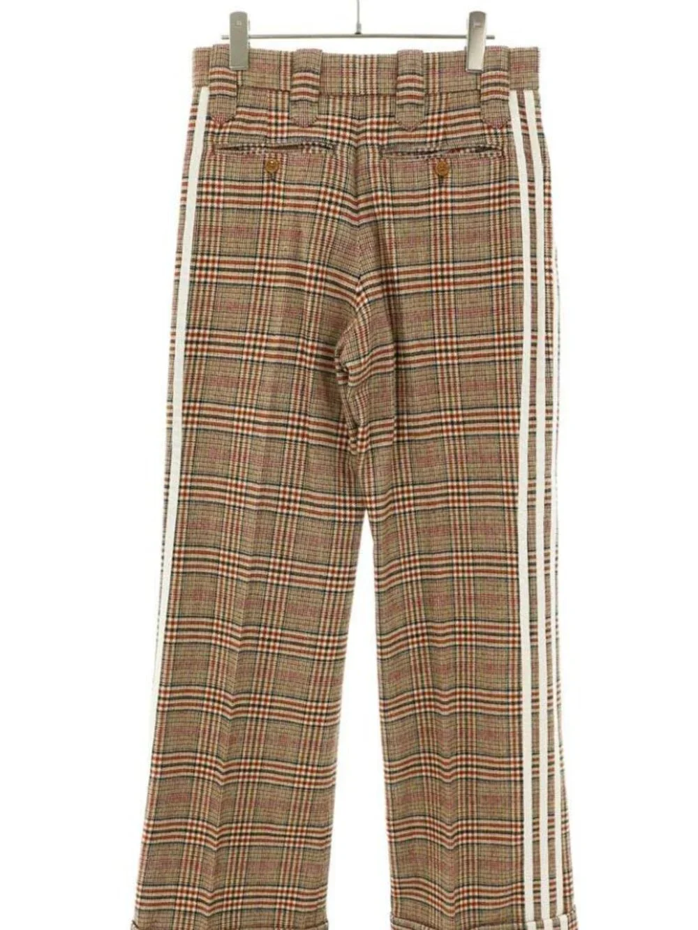 Gucci Sleeve Stripe Horsebit Check Wool Long Pants 44